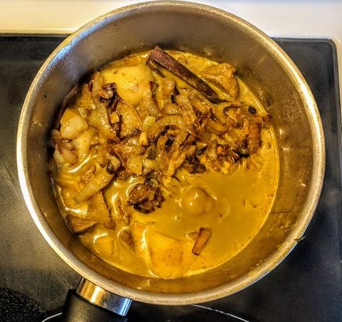 Bangladesh beef curry finished and ready to eat