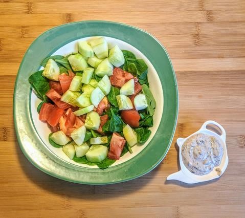 Cream green tea salad dressing