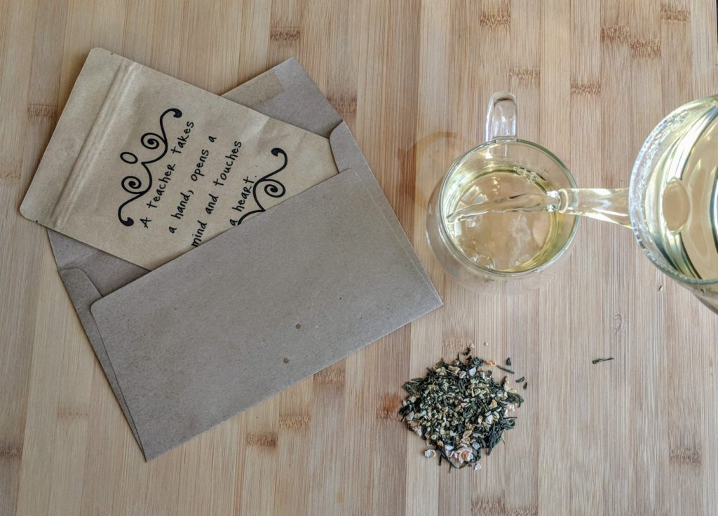 Snail mail with tea or tea greetings