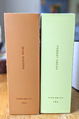 wise sherpa and forest fresh firebelly tea boxes